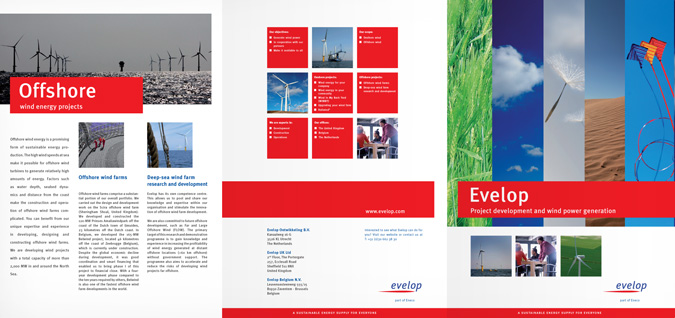 corporate brochure graphic design sustainable energy firm evelop
